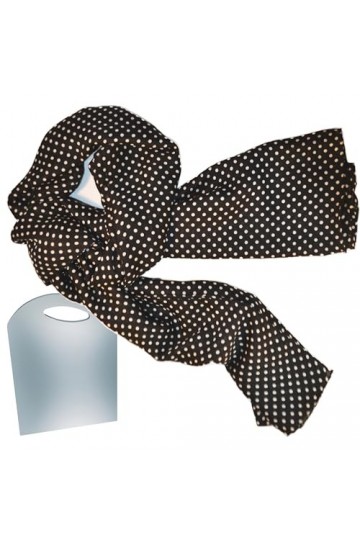 BEAT Foulard Echarpe Femme Noir et Blanc Imprimé Coton et Modal Mixte : Echarpe Design Collection 100 x 180 cm