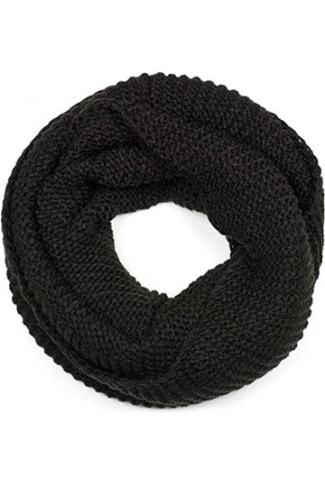 styleBREAKER Écharpe femme tricotée Loop Unicolore avec motif tricot à gauche, chaude écharpe tube tricotée hiver 01018166, c