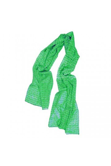 BEAT 2 Foulard Femme 100% Coton: Design Collection 50x180 cm Écharpes Cou Vert et Gris coude au corps