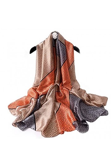 La Fernai Foulard en mousseline de soie pour femme 180 x 90 cm Multicolore Classique Foulard Étole Cadeau Idée Cadeau Mère Fi