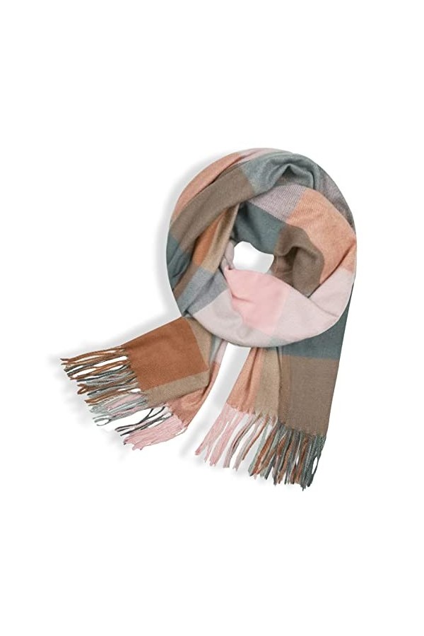 Glamexx24 Écharpe XXL pour femme - Confortable à porter et chaleur - Couleur unie - Forme triangulaire - Foulard léger - Poly