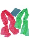 BEAT 2 Foulard Femme 100% Coton: Design Collection 50x180 cm Écharpes Cou Rouge et Vert coude au corps