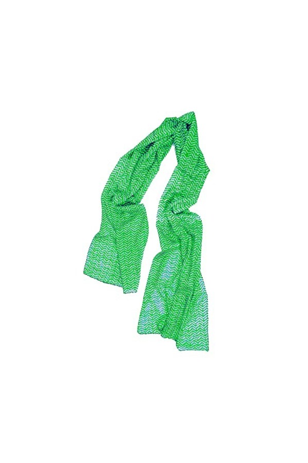 BEAT 2 Foulard Femme 100% Coton: Design Collection 50x180 cm Écharpes Cou Vert et Fuchsia coude au corps