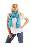 Dolce Abbracio by Riemtex Foulard multifonction pour femme Style FUNKY Cadeau Écharpe XXL - Bleu - Taille unique
