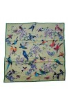 LIDA LYDI Foulard carré Satin en 100% Soie. 68cmX68cm. Motif Oiseau.