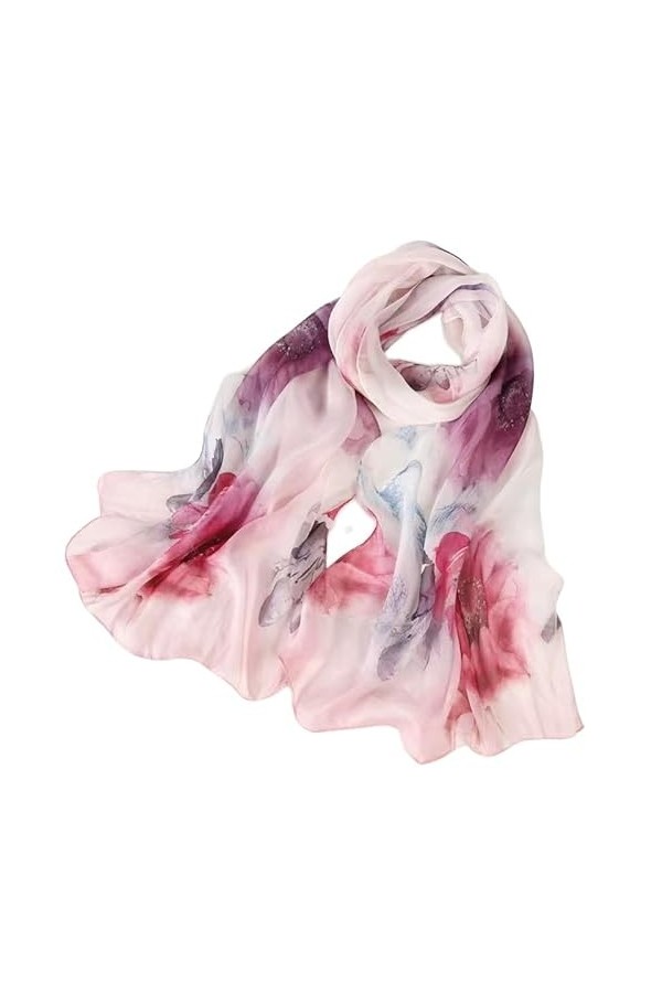 PHONME 100% naturel mûrier soie femmes foulard en soie mode printemps écharpe imprimé châle été châle fleur Hijab 180x70cm