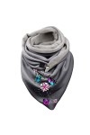 Foulard triangulaire pour femme - Imprimé papillon - Avec bouton - Écharpe triangulaire - Pour lhiver - Rétro - Mode chaude 