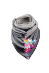 Foulard triangulaire pour femme - Imprimé papillon - Avec bouton - Écharpe triangulaire - Pour lhiver - Rétro - Mode chaude 