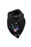 Foulard triangulaire pour femme - Imprimé papillon - Avec bouton - Écharpe triangulaire - Pour lhiver - Rétro - Mode chaude 