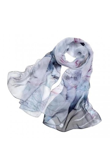 KIZAMI 180x70cm 100% naturel mûrier soie femmes foulard en soie mode printemps écharpe imprimé châle été châle fleur Hijab
