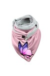 Keepwin Foulard dhiver chaud en coton avec capuche pour femme Imprimé papillon, b, taille unique
