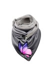Keepwin Foulard dhiver chaud en coton avec capuche pour femme Imprimé papillon, b, taille unique