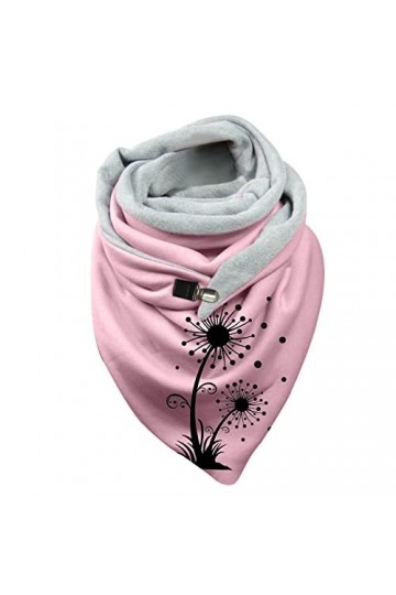 Keepwin Foulard dhiver chaud en coton imprimé botanique et tartan pour femme, a, taille unique