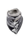 Keepwin Foulard dhiver chaud en coton imprimé botanique et tartan pour femme, a, taille unique