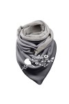 Keepwin Foulard dhiver chaud en coton imprimé botanique et tartan pour femme, a, taille unique