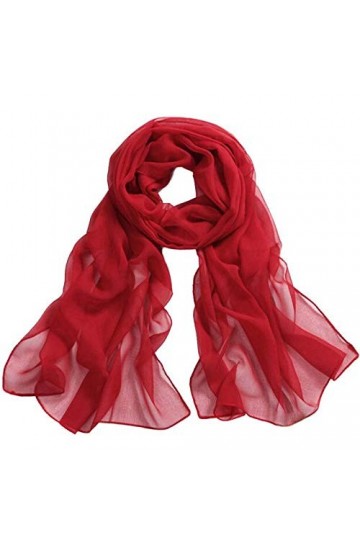 Cusstally Écharpes for Femmes Mousseline de Soie châle Filles Doux Wrap Foulards Femmes Mince écharpe RD Plage Longue Dame éc