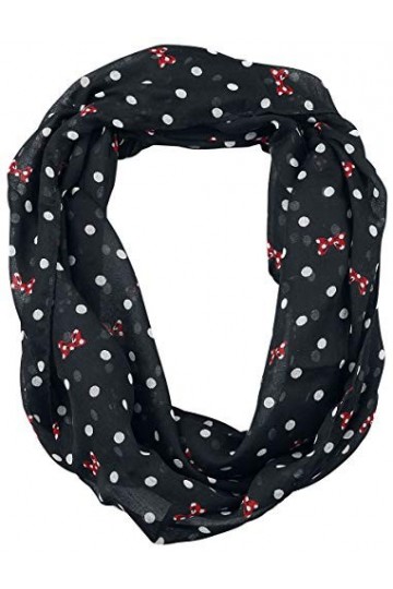 Mickey & Minnie Mouse Minnie Mouse - Pois & Nœuds Femme Foulard Noir One Size 100% Polyester