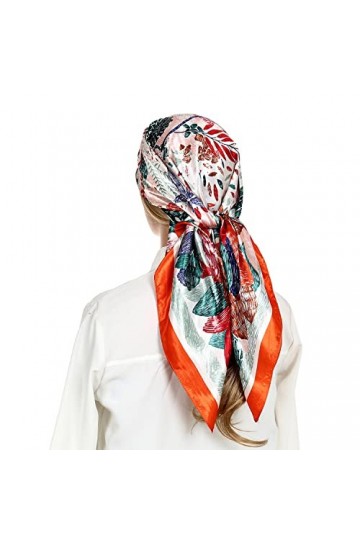 RIIQIICHY Foulard pour les femmes comme foulard en satin de soie pour envelopper les cheveux la nuit Bandana Carré Designer F
