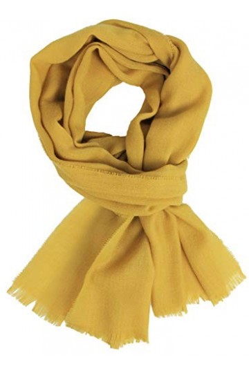 Foulard dété pour femme - Fin - Motif uni - Jaune - Fabriqué en Allemagne
