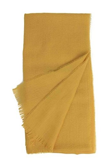 Foulard dété pour femme - Fin - Motif uni - Jaune - Fabriqué en Allemagne
