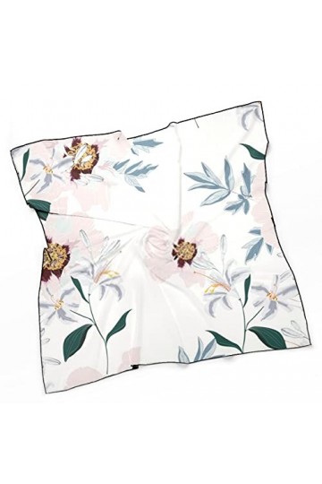 27" Soie Carrée Comme Foulards Carrés, Motif Floral Sans Couture Rose Pivoine Fleurs Mode Soie Sentiment Écharpe Moyen Carré 