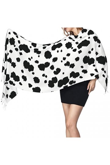 Foulard coloré à pois pour homme et femme - Doux et chaud - Long foulard pour printemps, automne, hiver, Motif imprimé dalmat