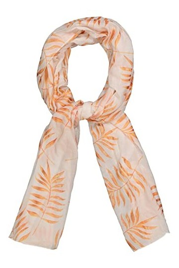 Ulla Popken Femme Grandes tailles Écharpe, imprimée de feuilles, effet scintillant, ultra longue blanc neige 1Size 798063200-