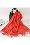 ARTQ Echarpes Femmeconvient pour Le Printemps Dames Faux Cachemire Grand Pompon Écharpe Châle Orange Dames Écharpe Enveloppan