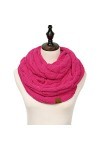SALLM Femmes Couleur Unie câble Tricot Laine Snood Infini écharpe Hiver Cache-Cou col Rond Foulards, AC041rose, Taille Unique