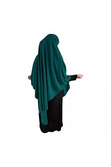 Yaqeen XL Khimar Triangle Long Hijab pour Muslimah une pièce Tissu crêpe doux Foulard Matériel Chadors Arabie Islamique Prièr