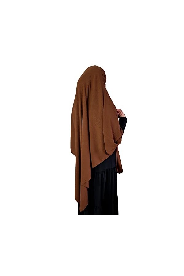 Yaqeen XL Khimar Triangle Long Hijab pour Muslimah une pièce Tissu crêpe doux Foulard Matériel Chadors Arabie Islamique Prièr