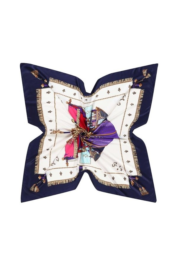 130cm Echarpe Écharpe Écharpe Blanche Femme Foulards Tassels Moulard Pour Dames Châle-5