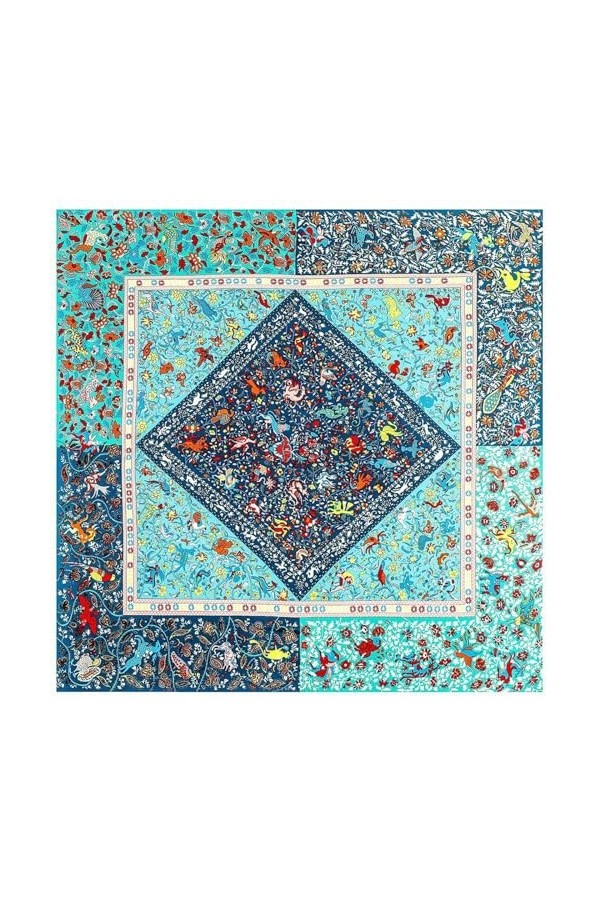 130cm Paisley Design Big Square Foulard Twill Foulard en soie Femmes Châle de mode Echarpe Kerchief Foulards pour Dames-3