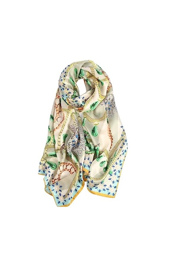 PHONME 100% naturel mûrier femmes foulard en soie mode printemps 175x55 cm écharpe imprimé châle été châle fleur Hijab