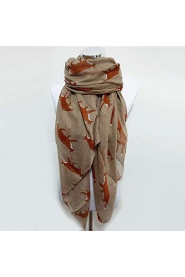 GSDJU Écharpe Dame,châle,Respirant,Écharpe en Soie,élégant,écharpe,Écharpe de Mode Renard Infini écharpe Animale Petites écha