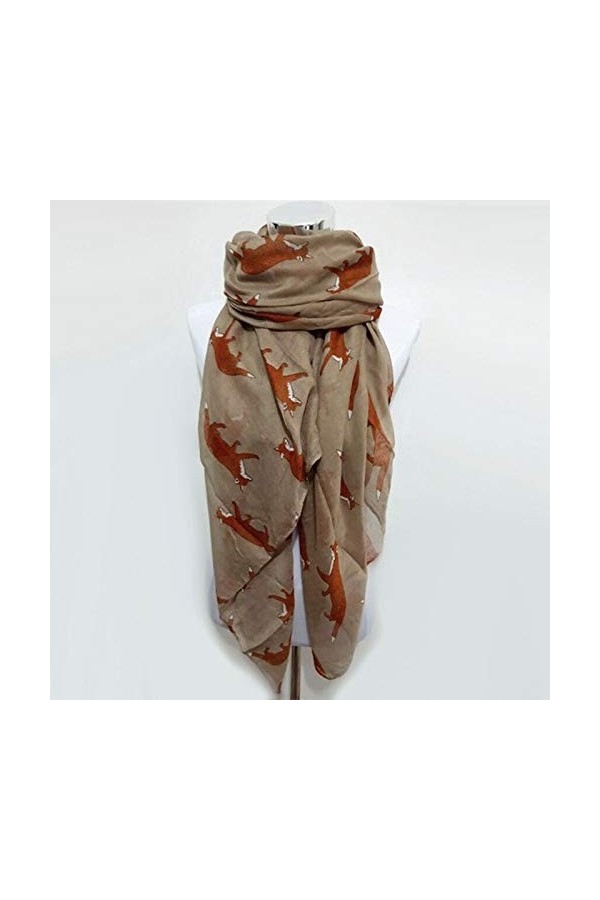 GSDJU Écharpe Dame,châle,Respirant,Écharpe en Soie,élégant,écharpe,Écharpe de Mode Renard Infini écharpe Animale Petites écha