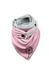 LSEEKA Écharpe en polaire pour femme - Automne et hiver - Impression chaude de pissenlit - Double couture - Boucle triangulai