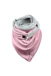LSEEKA Écharpe en polaire pour femme - Automne et hiver - Impression chaude de pissenlit - Double couture - Boucle triangulai