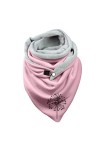LSEEKA Écharpe en polaire pour femme - Automne et hiver - Impression chaude de pissenlit - Double couture - Boucle triangulai