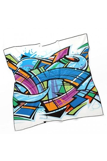 RAUP 27"Carré Soie Comme Foulards Carrés, Graffiti Art Mural Mode Soie Sentiment Écharpe Moyen Carré Satin Foulard Pour Les F