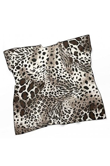 RAUP 27" Carré Soie Comme Foulards Carrés, Léopard Textile Hunter Mode Soie Sentiment Écharpe Moyen Carré Satin Foulard Pour 