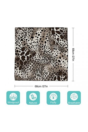 RAUP 27" Carré Soie Comme Foulards Carrés, Léopard Textile Hunter Mode Soie Sentiment Écharpe Moyen Carré Satin Foulard Pour 