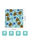 RAUP 27"carré en soie comme des foulards carrés, dessiné tortue marine mode soie sentiment écharpe moyen carré Satin foulard 
