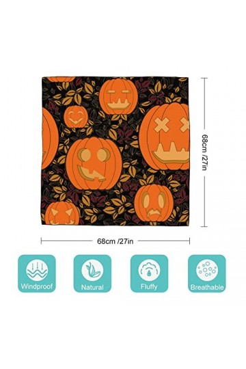 RAUP 27" Carré Soie Comme Foulards Carrés, Halloween Mode Soie Sentiment Foulard Moyen Carré Satin Foulard Pour Les Femmes