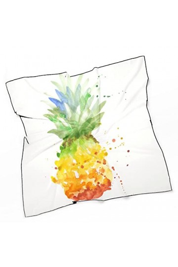 RAUP 27" Soie Carrée Comme Foulards Carrés, Pin Exotique Sain Nourriture Style Mode Soie Sensation Écharpe Moyen Carré Satin 