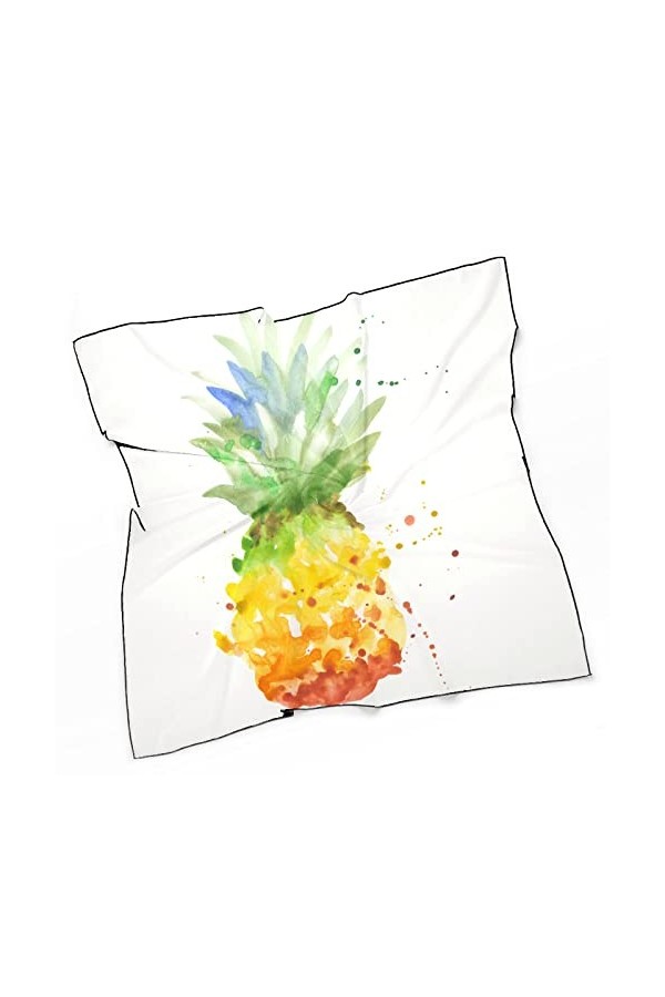 RAUP 27" Soie Carrée Comme Foulards Carrés, Pin Exotique Sain Nourriture Style Mode Soie Sensation Écharpe Moyen Carré Satin 