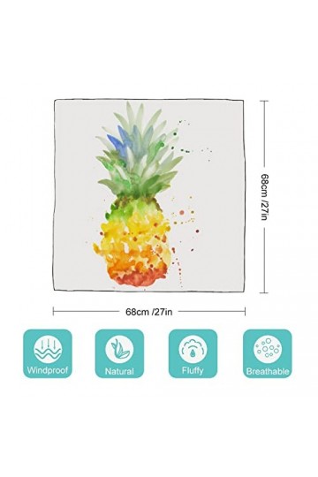 RAUP 27" Soie Carrée Comme Foulards Carrés, Pin Exotique Sain Nourriture Style Mode Soie Sensation Écharpe Moyen Carré Satin 