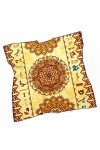 RAUP 27" Carré Soie Comme Foulards Carrés, Egypte Ornement Coloré Hiéroglyphes égyptiens Anciens Mode Soie Sentiment Foulard 