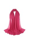 Cusstally Écharpes for femmes Femmes foulards couleur unie foulard perle Hijab léger mode cheveux écharpe automne wraps for f
