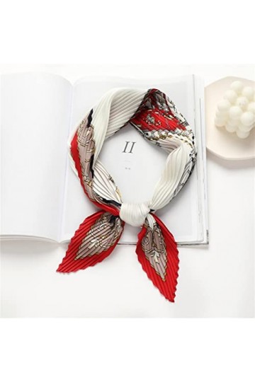 XKUN Foulard écharpe femmeÉcharpe Femmes Square Silk Cou Écharpes À Imprimé Plissé pour Les Dames Hairband Foulard-Fy92-2